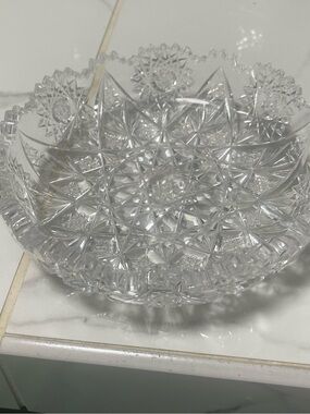 Crystal Cut Glass Decorative Serving Bowl - Clear